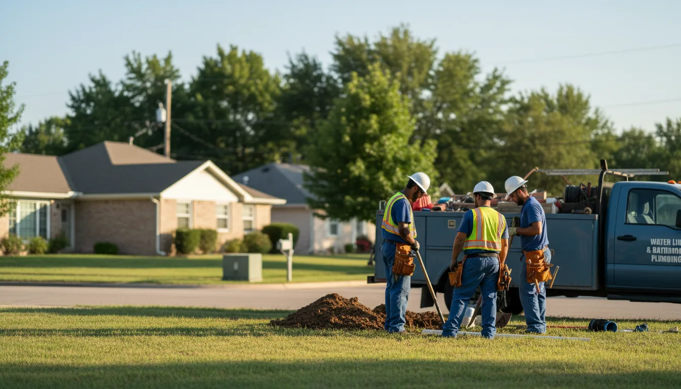 Residential water line and bathroom plumbing service in Buncombe, IL